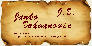 Janko Dokmanović vizit kartica